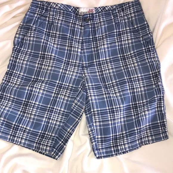 Aeropostale men’s plaid blue short pants size 32 - Picture 1 of 7